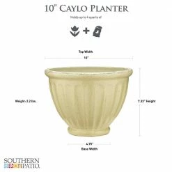 Southern Patio 15 in. Caylo Planter 19 in. Caylo Planter 16 in. Sydney Bowl Resin Composite Patio Pack (Pack of 3) -Achla Designs Shop irish cream southern patio plant pots hdp 046967pp a0 1000