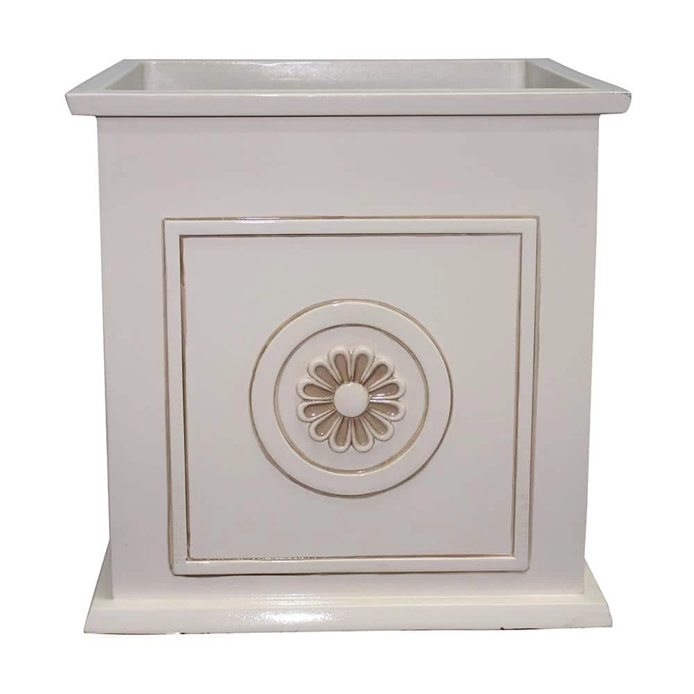 Southern Patio Colony Large 16 in. x 16 in. Ivory Resin Composite Square Planter Box 3 Southern Patio Colony Large 16 in. x 16 in. Ivory Resin Composite Square Planter Box