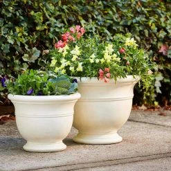 Southern Patio Jean Pierre Large 14.96 in. 11.5 in. Ivory Resin Composite Planter -Achla Designs Shop ivory southern patio plant pots cmx 054696 1d 1000