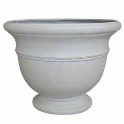 Southern Patio Jean Pierre Large 14.96 in. 11.5 in. Ivory Resin Composite Planter