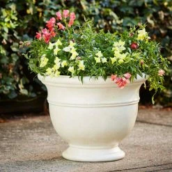 Southern Patio Jean Pierre Large 14.96 in. 11.5 in. Ivory Resin Composite Planter -Achla Designs Shop ivory southern patio plant pots cmx 054696 77 1000