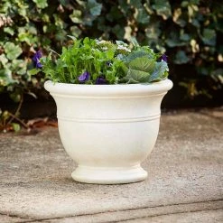 Southern Patio Jean Pierre Large 14.96 in. 11.5 in. Ivory Resin Composite Planter -Achla Designs Shop ivory southern patio plant pots cmx 054696 a0 1000
