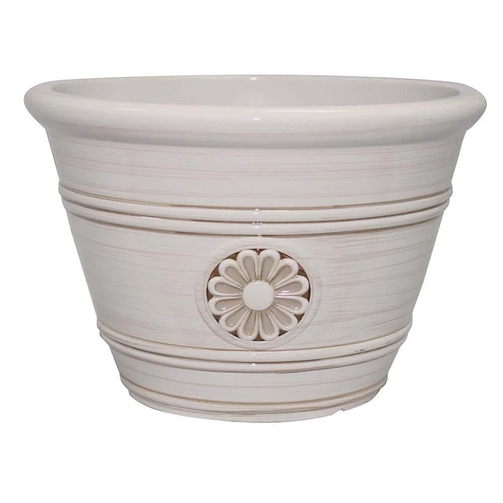 Southern Patio Modesto Large 15.25 in. x 10.55 in. Ivory Resin Composite Planter 3 Southern Patio Modesto Large 15.25 in. x 10.55 in. Ivory Resin Composite Planter