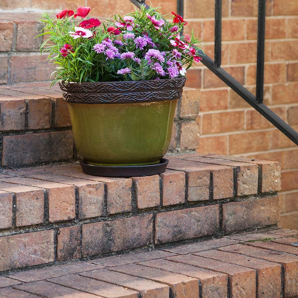 Southern Patio Reserva 11.81 in. x 8.86 in. Jade Ceramic Indoor Planter Pot 8 Southern Patio Reserva 11.81 in. x 8.86 in. Jade Ceramic Indoor Planter Pot - Image 6