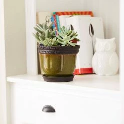 Southern Patio Reserva 11.81 in. x 8.86 in. Jade Ceramic Indoor Planter Pot 17 Southern Patio Reserva 11.81 in. x 8.86 in. Jade Ceramic Indoor Planter Pot -Achla Designs Shop jade southern patio plant pots crm 030829 4f 1000