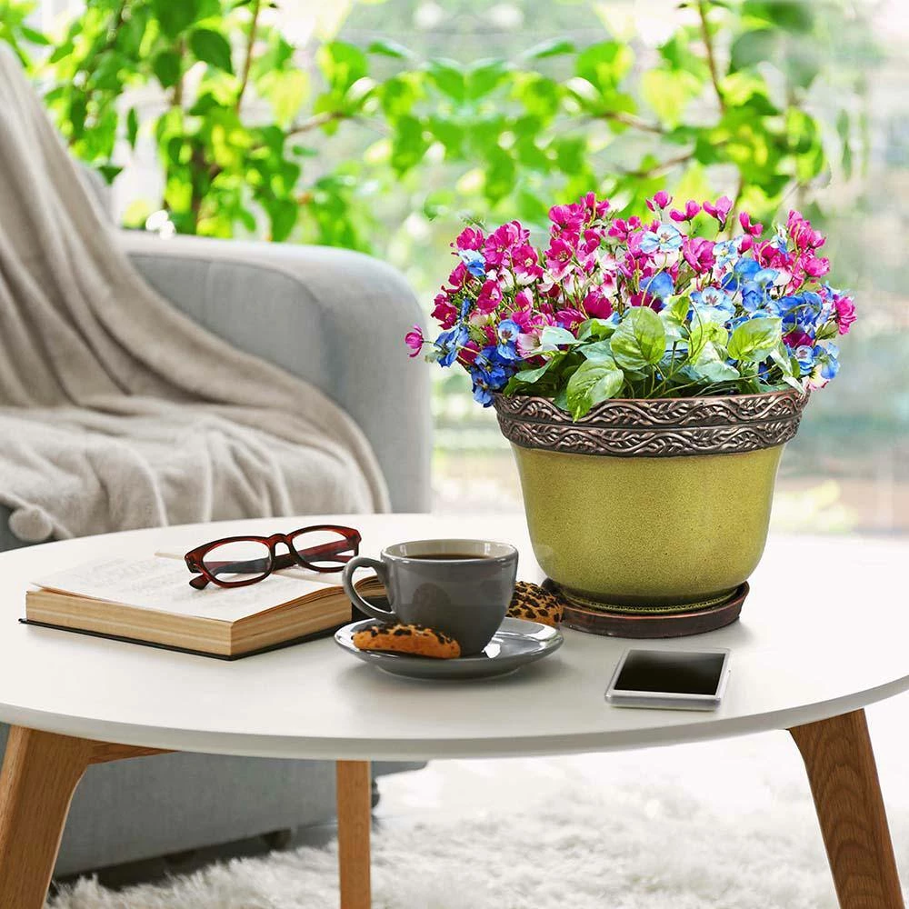 Southern Patio Reserva 11.81 in. x 8.86 in. Jade Ceramic Indoor Planter Pot 11 Southern Patio Reserva 11.81 in. x 8.86 in. Jade Ceramic Indoor Planter Pot - Image 9