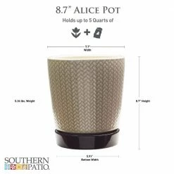 Southern Patio Alice 7.6 in. x 8.7 in. Light Brown Ceramic Indoor Pot (2-Pack) 14 Southern Patio Alice 7.6 in. x 8.7 in. Light Brown Ceramic Indoor Pot (2-Pack) -Achla Designs Shop light brown southern patio plant pots crm 064800a 40 1000