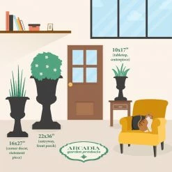 Arcadia Garden Products Deluxe Pedestal 10 in. x 17 in. Black Plastic Urn (2-Pack) -Achla Designs Shop matte black arcadia garden products urn planters pl50bk 2 44 1000