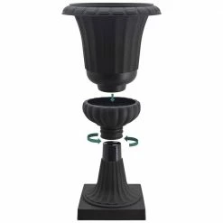 Arcadia Garden Products Deluxe Pedestal 16 in. x 27 in. Black Plastic Urn 13 Arcadia Garden Products Deluxe Pedestal 16 in. x 27 in. Black Plastic Urn -Achla Designs Shop matte black arcadia garden products urn planters pl51bk 1f 1000