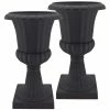 Arcadia Garden Products Deluxe Pedestal 16 in. x 27 in. Black Plastic Urn (2-Pack) 2 Arcadia Garden Products Deluxe Pedestal 16 in. x 27 in. Black Plastic Urn (2-Pack) -Achla Designs Shop matte black arcadia garden products urn planters pl51bk 2 64 1000