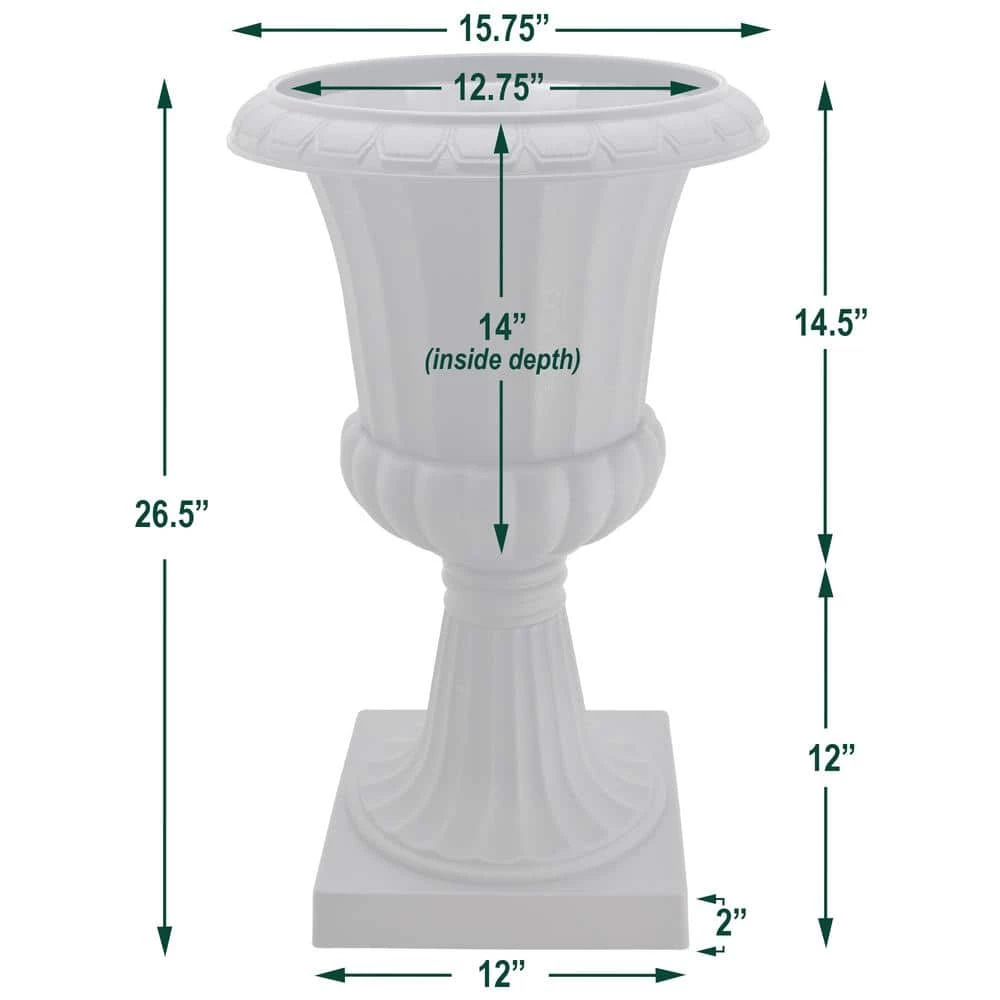 Arcadia Garden Products Deluxe Pedestal 16 in. x 27 in. Black Plastic Urn 7 Arcadia Garden Products Deluxe Pedestal 16 in. x 27 in. Black Plastic Urn - Image 5