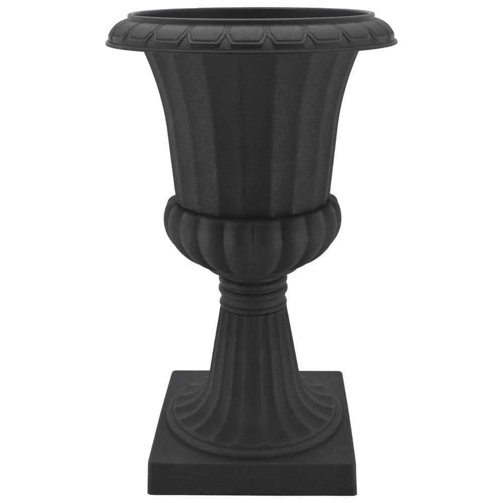 Arcadia Garden Products Deluxe Pedestal 16 in. x 27 in. Black Plastic Urn 3 Arcadia Garden Products Deluxe Pedestal 16 in. x 27 in. Black Plastic Urn