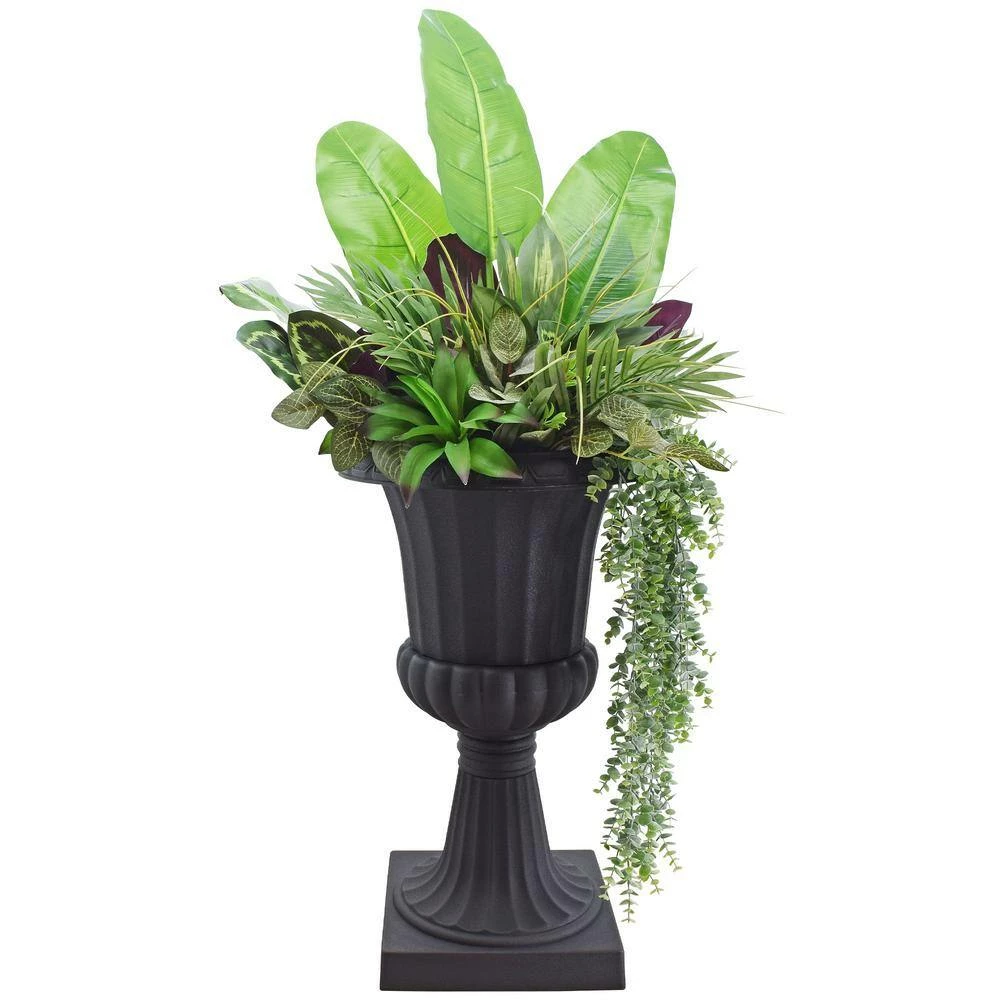 Arcadia Garden Products Deluxe Pedestal 16 in. x 27 in. Black Plastic Urn 9 Arcadia Garden Products Deluxe Pedestal 16 in. x 27 in. Black Plastic Urn - Image 7