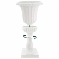 Arcadia Garden Products Deluxe Pedestal 10 in. x 17 in. White Plastic Urn -Achla Designs Shop matte white arcadia garden products urn planters pl50wt 1f 1000