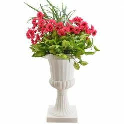 Arcadia Garden Products Deluxe Pedestal 10 in. x 17 in. White Plastic Urn -Achla Designs Shop matte white arcadia garden products urn planters pl50wt 76 1000