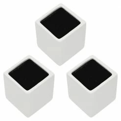 Arcadia Garden Products Cube 3-1/2 in. x 4 in. Matte White Ceramic Wall Planter (3-Piece)