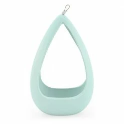 Arcadia Garden Products Cone 8-1/2 in. x 5-1/4 in. Mint Ceramic Hanging Planter
