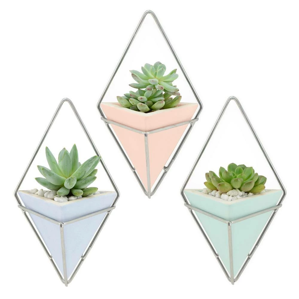 Arcadia Garden Products Diamond 6 in. x 10 in. Mint Matte Ceramic Wall Planter 8 Arcadia Garden Products Diamond 6 in. x 10 in. Mint Matte Ceramic Wall Planter - Image 6