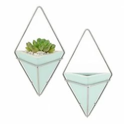 Arcadia Garden Products Diamond 6 in. x 10 in. Mint Matte Ceramic Wall Planter 10 Arcadia Garden Products Diamond 6 in. x 10 in. Mint Matte Ceramic Wall Planter -Achla Designs Shop mint matte arcadia garden products wall planters wp36m 4f 1000