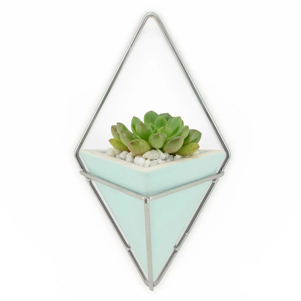 Arcadia Garden Products Diamond 6 in. x 10 in. Mint Matte Ceramic Wall Planter 4 Arcadia Garden Products Diamond 6 in. x 10 in. Mint Matte Ceramic Wall Planter - Image 2