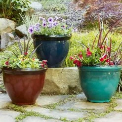 Southern Patio Heritage Large 18 in. x 14.4 in. Monaco Blue High-Density Resin Planter 17 Southern Patio Heritage Large 18 in. x 14.4 in. Monaco Blue High-Density Resin Planter -Achla Designs Shop monaco blue southern patio plant pots hdr 029779 44 1000