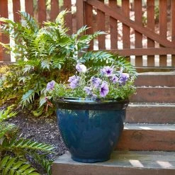 Southern Patio Heritage Large 18 in. x 14.4 in. Monaco Blue High-Density Resin Planter 15 Southern Patio Heritage Large 18 in. x 14.4 in. Monaco Blue High-Density Resin Planter -Achla Designs Shop monaco blue southern patio plant pots hdr 029779 4f 1000