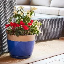 Southern Patio Ana 12 in. x 11.2 in. Navy Blue Ceramic Indoor Pot -Achla Designs Shop navy blue southern patio plant pots crm 064831a a0 1000