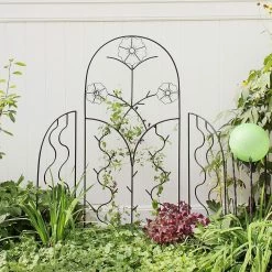 Achla Designs Primrose Decorative Garden Trellis, 72 in. Tall Black Powder Coat Finish -Achla Designs Shop oranges peaches achla designs garden trellises ft 42 4f 1000