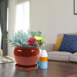 Southern Patio Wisteria 7.87 in. x 7.09 in. Oxblood Ceramic Indoor Planter Pot (2-Pack) -Achla Designs Shop oxblood southern patio plant pots crm 031055p2 44 1000