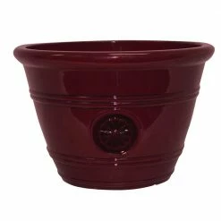 Southern Patio Modesto Large 15.25 in. x 10.5 in. Oxblood Resin Composite Planter