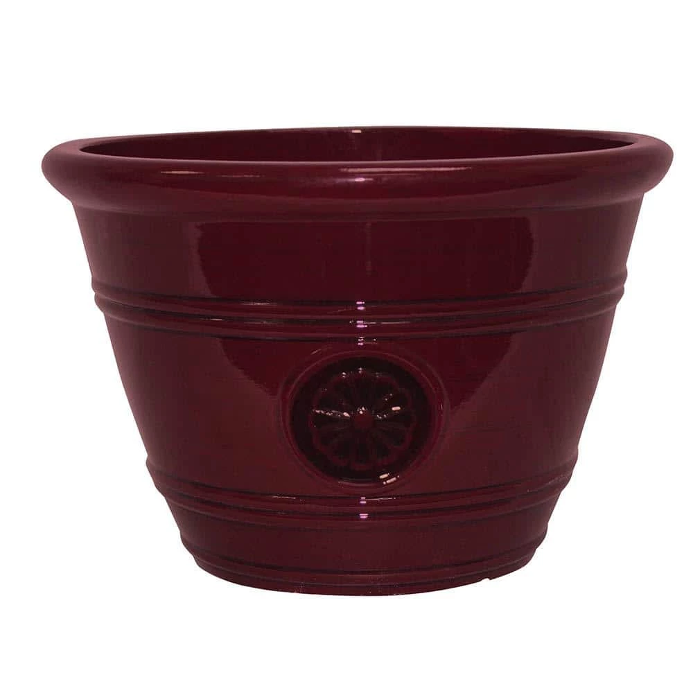 Southern Patio Modesto Large 15.25 in. x 10.5 in. Oxblood Resin Composite Planter 3 Southern Patio Modesto Large 15.25 in. x 10.5 in. Oxblood Resin Composite Planter