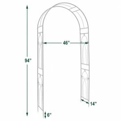 Arcadia Garden Products Emerald 46 in. x 14 in. x 94 in. Metal Arbor -Achla Designs Shop patina arcadia garden products arbors ar02 1f 1000
