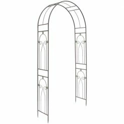 Arcadia Garden Products Emerald 46 in. x 14 in. x 94 in. Metal Arbor