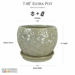 Southern Patio Elora 8 in. Dia Pearl Ceramic Indoor Pot (2-Pack) 19 Southern Patio Elora 8 in. Dia Pearl Ceramic Indoor Pot (2-Pack) -Achla Designs Shop pearl southern patio plant pots crm 047100p2 40 1000