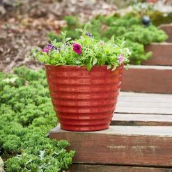 Southern Patio Beehive 14 in. x 11.5 in. Red Resin Planter with Saucer 15 Southern Patio Beehive 14 in. x 11.5 in. Red Resin Planter with Saucer -Achla Designs Shop red southern patio plant pots hdr 064749 a0 1000