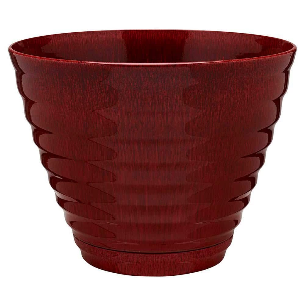 Southern Patio Beehive Large 16 in. x 12.3 in. Red High Density Resin Planter with Saucer 3 Southern Patio Beehive Large 16 in. x 12.3 in. Red High Density Resin Planter with Saucer