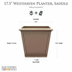 Southern Patio Westhaven Large 17.5 in. x 15.4 in. Saddle Resin Composite Planter 13 Southern Patio Westhaven Large 17.5 in. x 15.4 in. Saddle Resin Composite Planter -Achla Designs Shop saddle southern patio plant pots hdp 020974 33 40 1000