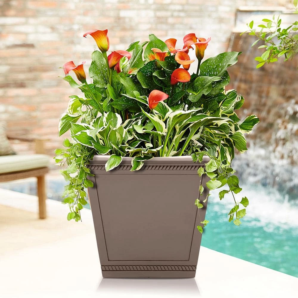 Southern Patio Westhaven Large 17.5 in. x 15.4 in. Saddle Resin Composite Planter 4 Southern Patio Westhaven Large 17.5 in. x 15.4 in. Saddle Resin Composite Planter - Image 2