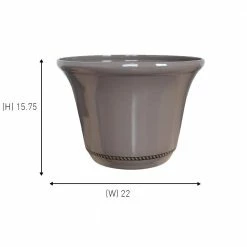Southern Patio Westbourne Flange Large 22 in. x 15.75 in. Saddle Brown High-Density Resin Planter -Achla Designs Shop saddle southern patio plant pots hdr 020905 33 40 1000