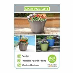 Southern Patio Westbourne Flange Large 22 in. x 15.75 in. Saddle Brown High-Density Resin Planter -Achla Designs Shop saddle southern patio plant pots hdr 020905 33 c3 1000