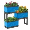 Southern Patio FlexSpace 22 in. x 11 in. x 13 in. Seabreeze Blue Resin Modular Raised Garden Bed 1 Southern Patio FlexSpace 22 in. x 11 in. x 13 in. Seabreeze Blue Resin Modular Raised Garden Bed -Achla Designs Shop seabreeze blue southern patio elevated garden beds hdr 090410 64 1000