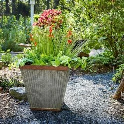 Southern Patio 16 in. Square Rustic Resin Outdoor Box Flower Planter (3-Pack) 15 Southern Patio 16 in. Square Rustic Resin Outdoor Box Flower Planter (3-Pack) -Achla Designs Shop silver southern patio plant pots 3 x spat hdr 046851 31 1000