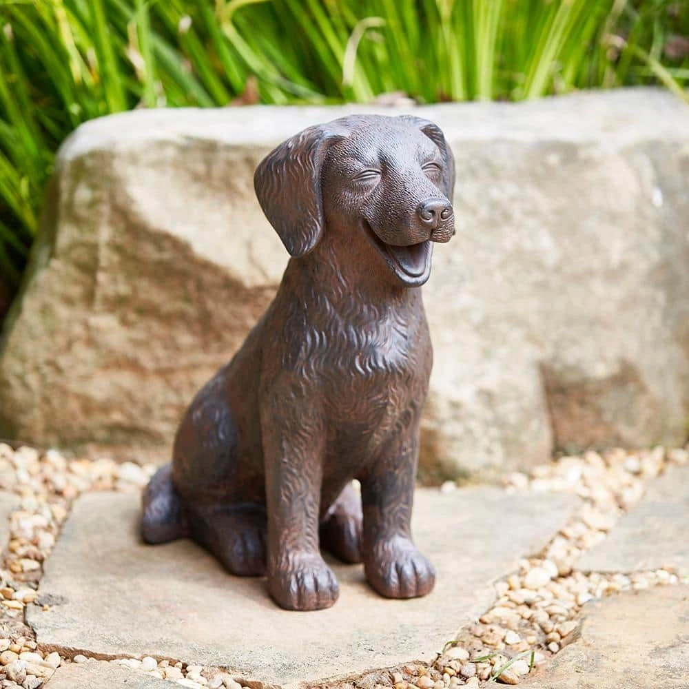 Southern Patio 14.5 in. H Brown Fiberglass Golden Retriever Garden Statue 11 Southern Patio 14.5 in. H Brown Fiberglass Golden Retriever Garden Statue - Image 9