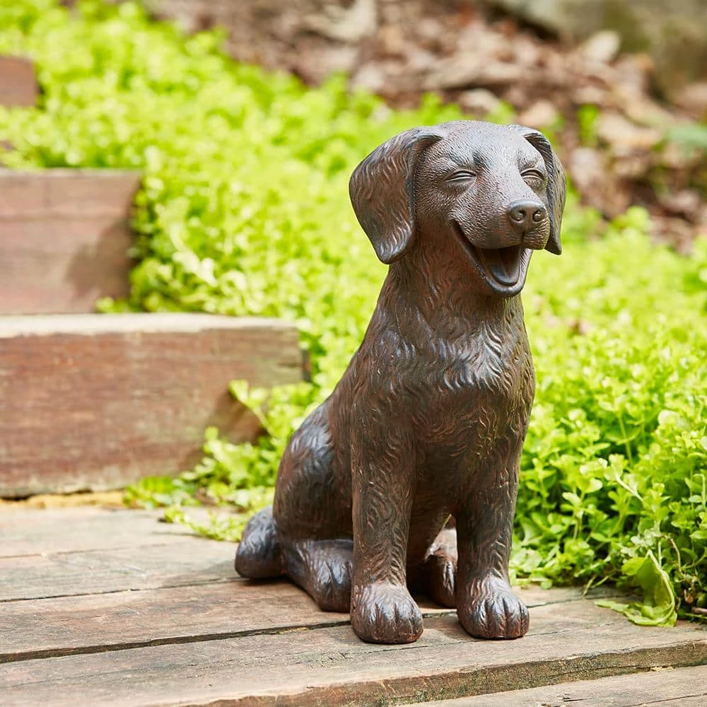 Southern Patio 14.5 in. H Brown Fiberglass Golden Retriever Garden Statue 4 Southern Patio 14.5 in. H Brown Fiberglass Golden Retriever Garden Statue - Image 2