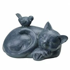 Southern Patio 9.5 in. W Black Fiberglass Sleeping Cat Garden Statue -Achla Designs Shop southern patio garden statues ldc 077015a 1f 1000