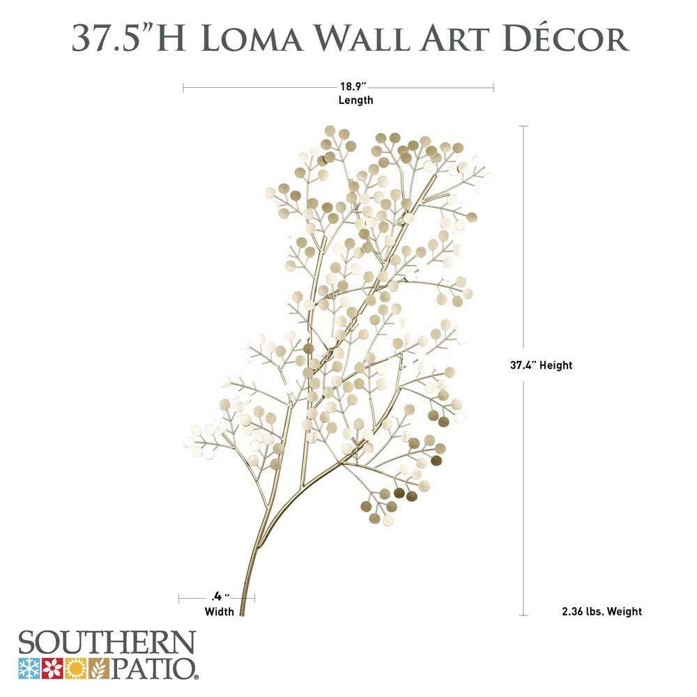 Southern Patio 37.5 in. H Loma Metal Wall Outdoor Decor, Gold 5 Southern Patio 37.5 in. H Loma Metal Wall Outdoor Decor, Gold - Image 3