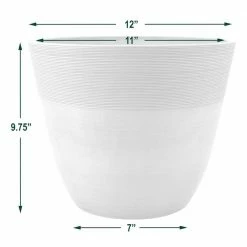 Arcadia Garden Products Etched 12 in. x 9.75 in. Taupe Composite PSW Pot 9 Arcadia Garden Products Etched 12 in. x 9.75 in. Taupe Composite PSW Pot -Achla Designs Shop taupe arcadia garden products plant pots fm30tp 1f 1000