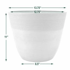 Arcadia Garden Products Etched 13.75 in. x 11 in. Taupe Composite PSW Pot 9 Arcadia Garden Products Etched 13.75 in. x 11 in. Taupe Composite PSW Pot -Achla Designs Shop taupe arcadia garden products plant pots fm35tp 1f 1000