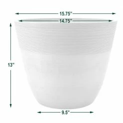 Arcadia Garden Products Etched 15.75 in. x 13 in. Taupe Composite PSW Pot 9 Arcadia Garden Products Etched 15.75 in. x 13 in. Taupe Composite PSW Pot -Achla Designs Shop taupe arcadia garden products plant pots fm40tp 1f 1000