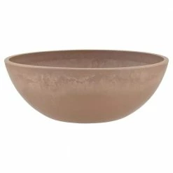 Arcadia Garden Products Garden Bowl 10 in. x 3 in. Taupe Composite PSW Pot